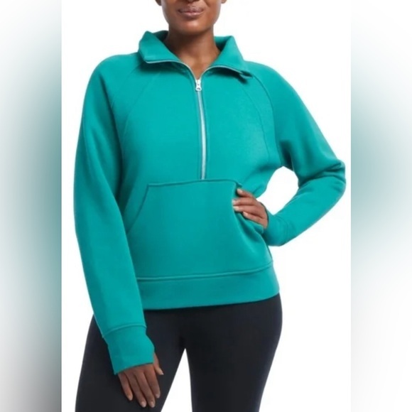 Danskin Tops - Danskin Half Zip Fleece Funnel Neck Sweatshirt NWOT